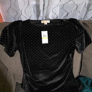 Michael Kors Black Dress with Gold Stud Accents